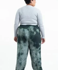 HaremPants.com Plus Size Tie Dye Drawstring Women's Yoga Massage Pants In Dark Teal 9 HaremPants.com Plus Size Tie Dye Drawstring Women's Yoga Massage Pants In Dark Teal