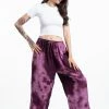 HaremPants.com Tie Dye Drawstring Women's Yoga Massage Pants In Dark Purple