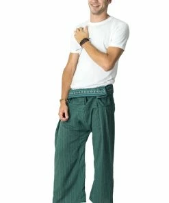 HaremPants.com Unisex Thai Fisherman Pants In Aqua Marine Men's