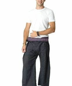 HaremPants.com Unisex Thai Fisherman Pants In Black Men's
