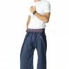 HaremPants.com Unisex Thai Fisherman Pants In Dark Blue