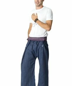 HaremPants.com Unisex Thai Fisherman Pants In Dark Blue