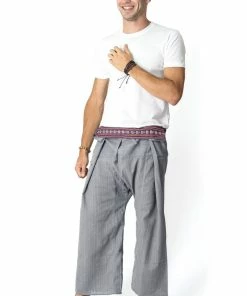 HaremPants.com Unisex Thai Fisherman Pants In Gray Men's