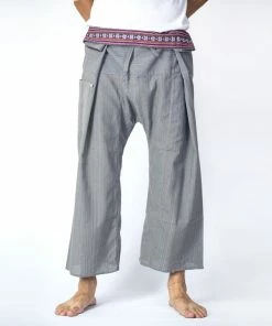 HaremPants.com Unisex Thai Fisherman Pants In Gray Men's