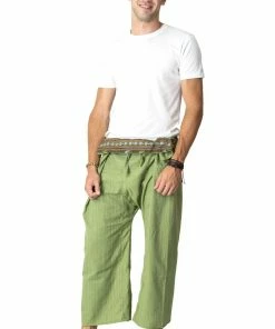 HaremPants.com Unisex Thai Fisherman Pants In Lime Green Men's