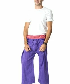 HaremPants.com Unisex Thai Fisherman Pants In Purple Men's