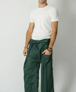 HaremPants.com Unisex Thai Fisherman Pants In Green