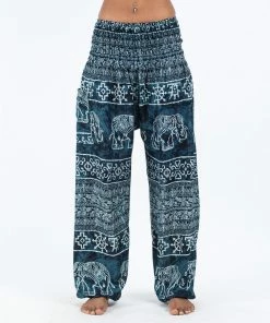 HaremPants.com Marble Elephant Women's Elephant Pants In Black