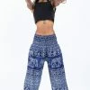 HaremPants.com Marble Elephant Women's Elephant Pants In Blue