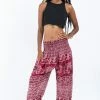 HaremPants.com Marble Elephant Women's Elephant Pants In Red
