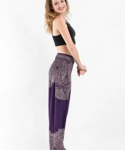 HaremPants.com Floral Mandalas Women's Harem Pants In Purple