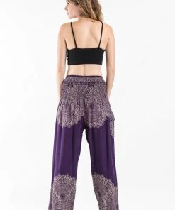 HaremPants.com Floral Mandalas Women's Harem Pants In Purple