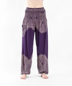 HaremPants.com Floral Mandalas Women's Harem Pants In Purple