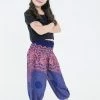 HaremPants.com Geometric Mandalas Kids Harem Pants In Blue