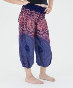 HaremPants.com Geometric Mandalas Kids Harem Pants In Blue