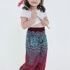 HaremPants.com Geometric Mandalas Kids Harem Pants In Red High Cut