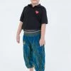 HaremPants.com High Cut Peacock Eye Kids Harem Pants In Turquoise 2 HaremPants.com High Cut Peacock Eye Kids Harem Pants In Turquoise