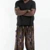 HaremPants.com Plus Size Peacock Eye Men's Harem Pants In Black