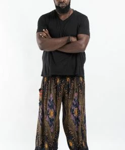 HaremPants.com Plus Size Peacock Eye Men's Harem Pants In Black
