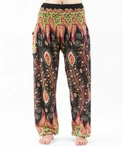 HaremPants.com Peacock Paisley Women's Harem Pants In Black