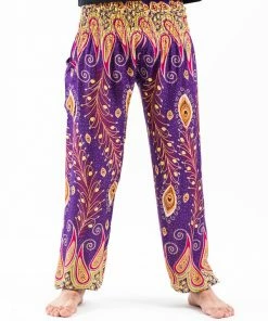 HaremPants.com Peacock Paisley Men's Harem Pants In Purple