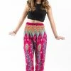 HaremPants.com Peacock Paisley Women's Harem Pants In Pink