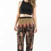 HaremPants.com Peacock Paisley Women's Harem Pants In Black