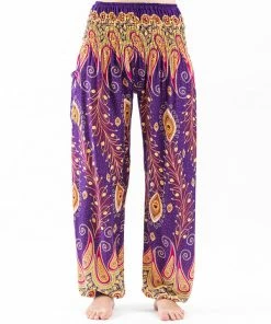 HaremPants.com Peacock Paisley Women's Harem Pants In Purple