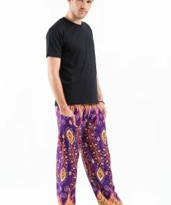 HaremPants.com Peacock Paisley Men's Harem Pants In Purple