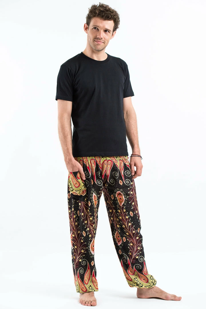 HaremPants.com Peacock Paisley Men's Harem Pants In Black 5 HaremPants.com Peacock Paisley Men's Harem Pants In Black