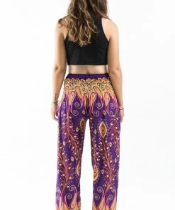 HaremPants.com Peacock Paisley Women's Harem Pants In Purple