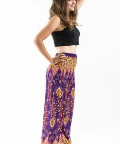 HaremPants.com Peacock Paisley Women's Harem Pants In Purple