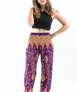 HaremPants.com Peacock Paisley Women's Harem Pants In Purple