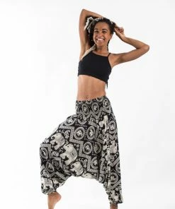 HaremPants.com Imperial Elephant Jumpsuit Elephant Pants In Black