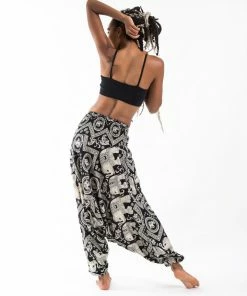 HaremPants.com Imperial Elephant Jumpsuit Elephant Pants In Black