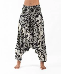 HaremPants.com Imperial Elephant Jumpsuit Elephant Pants In Black