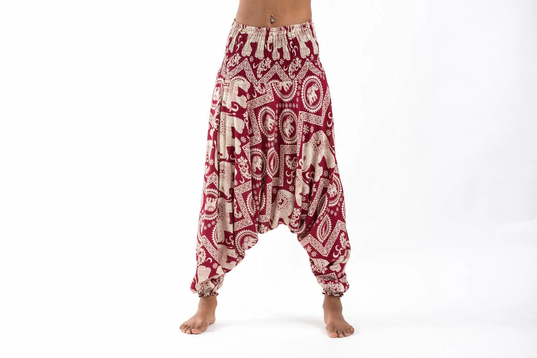 HaremPants.com Imperial Elephant Jumpsuit Elephant Pants In Red 4 HaremPants.com Imperial Elephant Jumpsuit Elephant Pants In Red