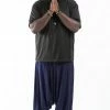 HaremPants.com Plus Size Solid Color Drop Crotch Men's Harem Pants In Blue