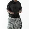 HaremPants.com Plus Size Tribal Prints Drop Crotch Men's Harem Pants In Black