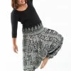 HaremPants.com Plus Size Tribal Prints Drop Crotch Women's Harem Pants In Black