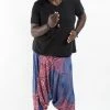 HaremPants.com Plus Size Geometric Mandalas Drop Crotch Men's Harem Pants In Blue