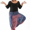 HaremPants.com Plus Size Geometric Mandalas Drop Crotch Women's Harem Pants In Blue