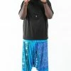 HaremPants.com Plus Size Tribal Chakras Drop Crotch Men's Harem Pants In Blue