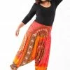 HaremPants.com Plus Size Tribal Chakras Drop Crotch Women's Harem Pants In Orange