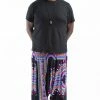 HaremPants.com Plus Size Dashiki Prints Drop Crotch Men's Harem Pants In Black