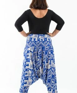 HaremPants.com Plus Size Imperial Elephant Drop Crotch Women's Elephant Pants In Blue 10 HaremPants.com Plus Size Imperial Elephant Drop Crotch Women's Elephant Pants In Blue