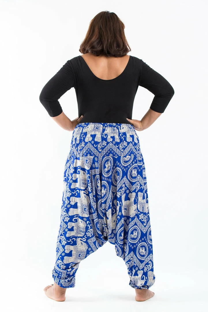 HaremPants.com Plus Size Imperial Elephant Drop Crotch Women's Elephant Pants In Blue 6 HaremPants.com Plus Size Imperial Elephant Drop Crotch Women's Elephant Pants In Blue