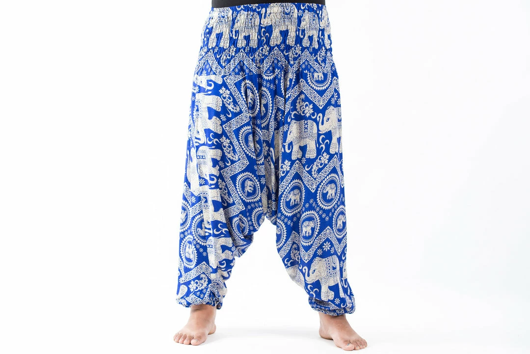 HaremPants.com Plus Size Imperial Elephant Drop Crotch Women's Elephant Pants In Blue 4 HaremPants.com Plus Size Imperial Elephant Drop Crotch Women's Elephant Pants In Blue