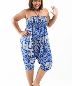 HaremPants.com Plus Size Imperial Elephant Drop Crotch Women's Elephant Pants In Blue 11 HaremPants.com Plus Size Imperial Elephant Drop Crotch Women's Elephant Pants In Blue