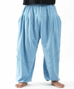HaremPants.com Genie Men's Cotton Harem Pants In Light Blue